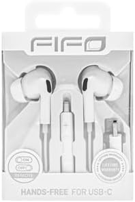Hands-Free Wired Earphones with Microphone – 3.5mm Jack In-Ear Headphones for Calls & Music (White)