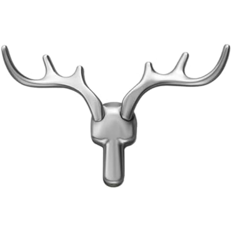 HAORUN Metal Decorative Antler Shape Wall Hook Modern Deer Design Durable Wardrobe Hook Silver