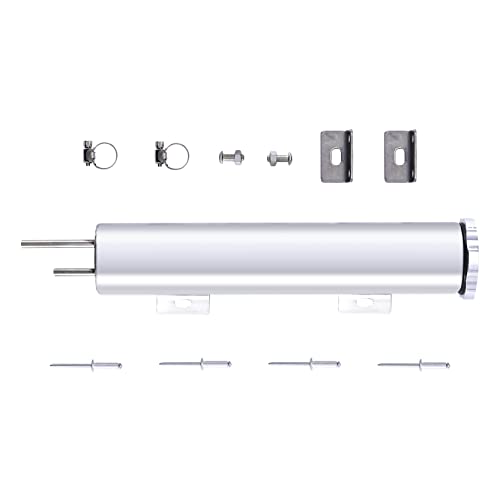 2 x 13 Inches Universal Radiator Coolant Overflow Puke Tank Bottle Catch Can Polished Stainless Steel with Twist Cap 16 Ounces