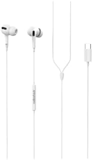 RadioShack USB-C Wired Earphones with Mic 10mm Drivers 3.5 ft Cable White
