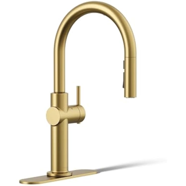 KOHLER 22974-2MB Crue Touchless Kitchen Faucet with Pull Down Sprayer, Pull Down Kitchen Faucet with Touchless Activation, Motion Sensor Faucet, Hands-Free Faucet, Vibrant Brushed Moderne Brass