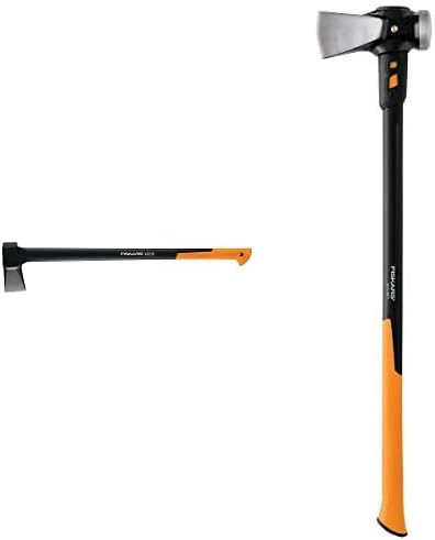 Fiskars 378841-1002 X27 Super (36") Splitting Axe, Inch, Black IsoCore Maul, 36-Inch (751110-1003)