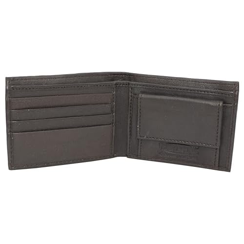 MARSHAL Soft Leather Kids Slim Thin Coin Pouch Bifold Wallet Brown