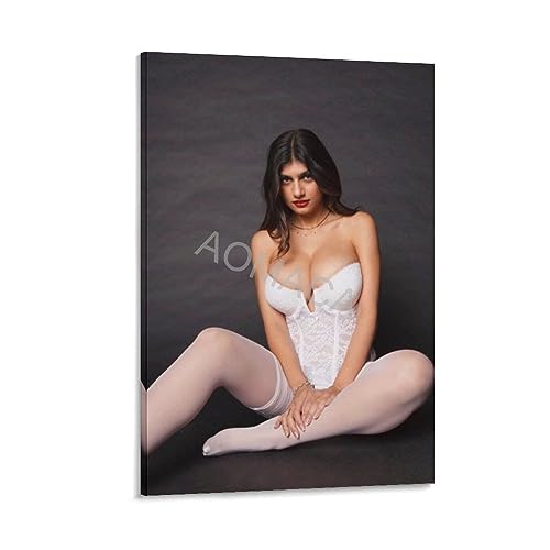 MOJDI Posters for Room Aesthetic Mia Khalifa Sexy Poster 7 Canvas Painting Posters And Prints Wall Art Pictures for Living Room Bedroom Decor 12x18inch30x45cm Frame-style