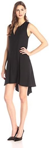 BCBGMAXAZRIA Women's Bette Woven Dress with Asymmetrical Hemline