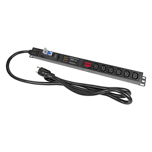 OEM Metered PDU with Breaker 30 Amp 240V L6-30P 6 C13 Outlets for Cryptocurrency Mining