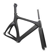 Compatible for Full Carbon Fixed Gear Frameset, Road and Gravel Bicycle Frame with Fork and Seat Post(Small)