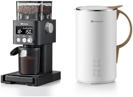 MOKKOM Coffee Grinder with Removable Coffee Scale & Automatic Nut Milk Maker