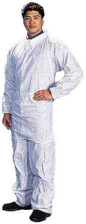 CLEANPRO White Microporous Polypropylene Disposable Coveralls, 25 Count