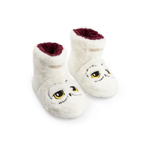 Harry Potter Hedwig Girls White Cosy High-Rise Slippers | Fluffy Homewear for Indoor Comfort Kids Footwear | Merch