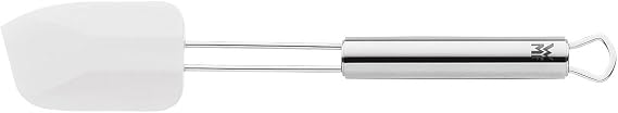 WMF Profi Plus Silikon Hamur Spatulası, 26 x 5,5 cm, Cromargan® Yüksek Kaliteli Yarı Mat Paslanmaz Çelik, 200°C'ye Kadar Isıya Dayanıklı, Beyaz, Bulaşık Makinesinde Yıkanabilir