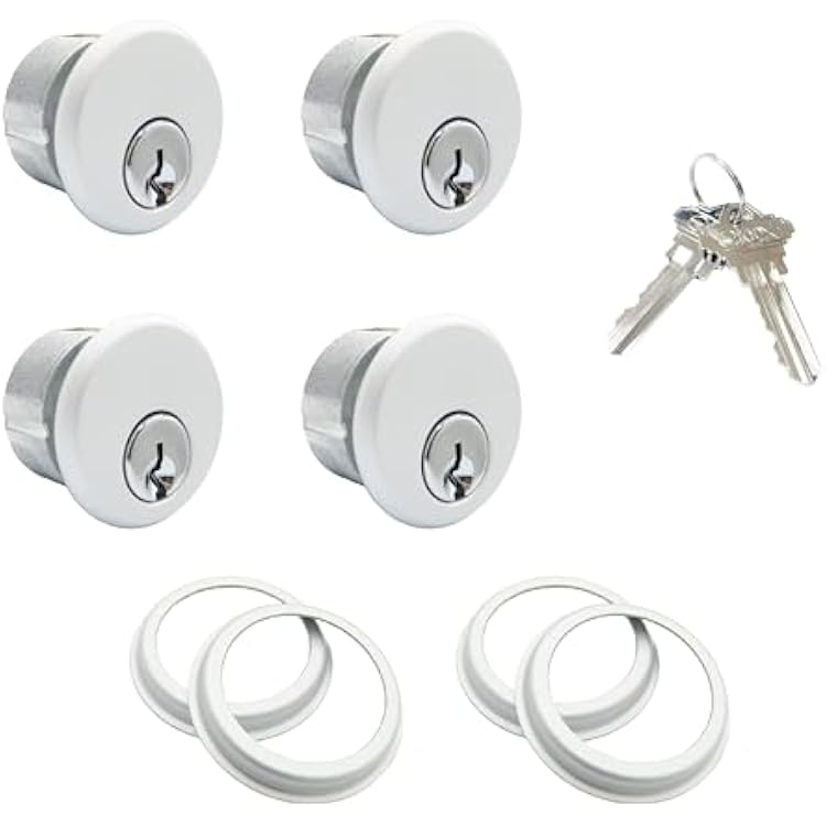 elox Storefront Zinc Mortise Keyed Cylinders for Adams Rite Commercial Storefront Door Lock 4pcs KA Packed in Aluminum Finish KA1