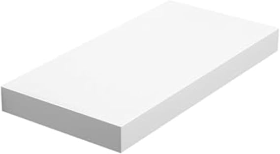 VASAGLE Duvar Rafı, kitaplar, resimler, dekorasyon, asılı Raf, 40 x 20 x 3,8 cm, ofis Rafı, MDF, Oturma Odası, mutfak, Koridor, Yatak Odası, banyo için, beyaz LWS24WT