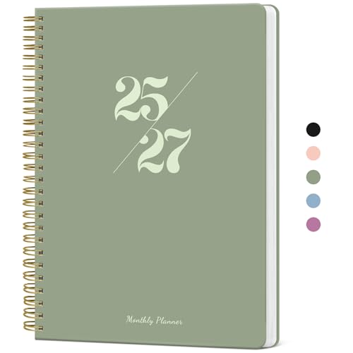 Monthly Planner 2025-2027, 2 Year Months Planner Calendar 2025-2027, July 2025 - June 2027, 7 x 10, 25-27 Monthly Calendar Planner, 24 Months, Perfect for School Office Home Planning - Green