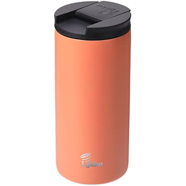 Lykka 14oz Travel Tumbler: Shake-to-Heat & Cool, Hand Warmer, Spill-Proof Lid, Stainless Steel Insulation Lykka Orange
