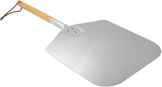 onlyfire 13.5"x16" Metal Pizza Peel w/Wooden Handle, 28" Long Paddle
