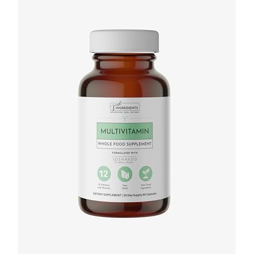 JUST INGREDIENTS Multivitamin Supplement - Plant-Based, Vegetarian Capsules, Muscle Growth, Immune Support - 60 Capsules