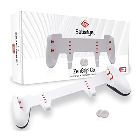 Satisfye - ZenGrip Go (Lite), Accessories Compatible with Nintendo Switch Lite - Comfortable & Ergonomic Grip, Joy Con & Switch Control. #1 Switch Accessories for Gamers BONUS: 2 Thumbsticks