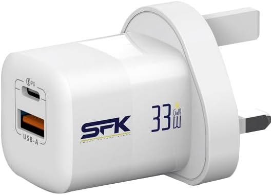 USB C Plug, USB A and C Charger Plugs UK Fast Charge for iPhone Apple 17 16 15 14 13 12 11 SE Pro Max, Watch iPad Mini Air A16, for Samsung, for Pixel, Type A USBC Port Wall Charging Plug (33W White)