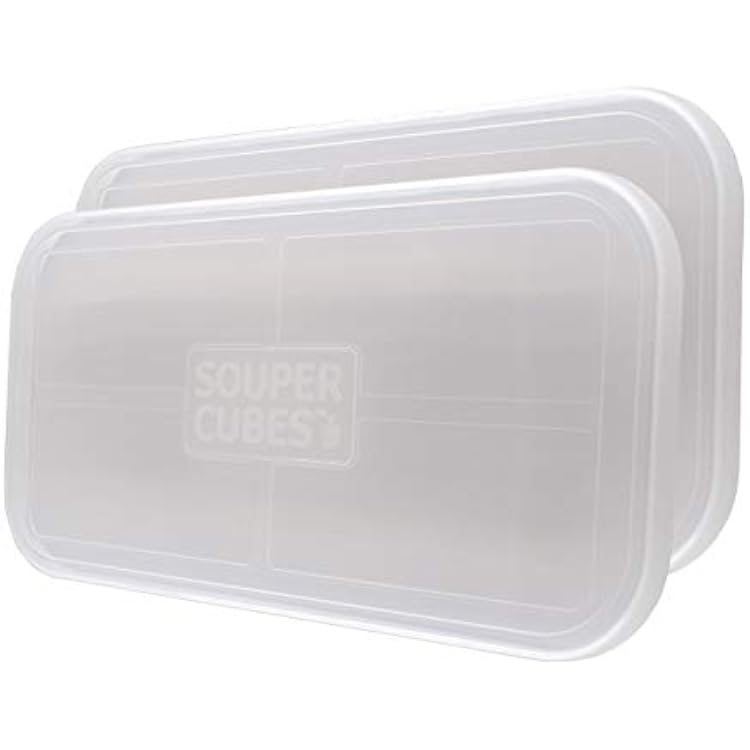 Souper Cubes Plastic Replacement Lids for Souper Cubes Silicone Freezer Trays pack of 2, lids only