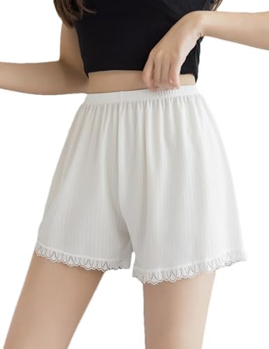 Womens Slip Shorts Lace Trim Pettipants Bloomers Split Skirt Culottes Half Slips Under Dresses Shorts for Women