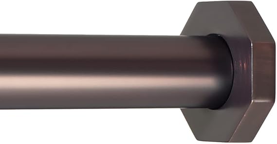 Ivilon Tension Curtain Rod - Hexagonal Spring Tension Rod for Windows or Shower, 16 to 24 Inch, ORB