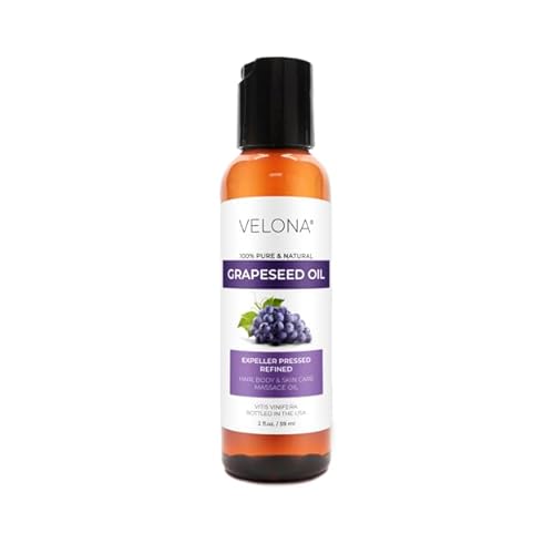 velona Grapeseed Oil 2 fl oz | 100% Pure and Natural Carrier Oil | Refined | Skin, Face, Body, Hair Care | Use Today - Enjoy Results