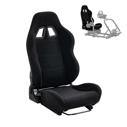 Racing Seat with Double Locking Slides Cloth Breathable Gaming Seat Adjustable fit Most racing simulator cockpitsSteering Wheel Stand Not Include