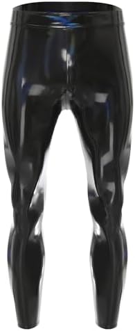 Mens Wetlook PVC Leather Leggings Tights Latex Skinny Pants Nightclub Rave Long Trousers