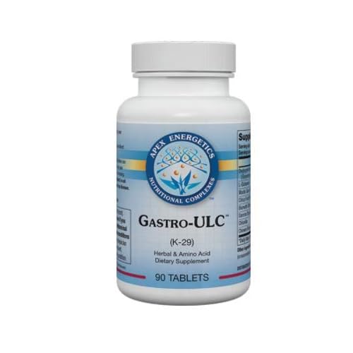 Apex Energetics Gastro-ULC 90ct K-29 Supports The gastric mucosal Lining and intestinal Barrier with a Licorice-and L-glutamine-Based Formula incorporating Key flavonoids and phytonutrients