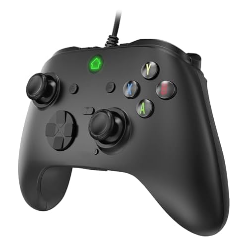 Ceozon Wired Controller for PC Ps3 TV-boxAndroid Devices, Joystick for Game with Dual Vibration Motion Sense Turbo, Macro Programming, Trigger Buttons, with 8.2 ft USB Cable Black