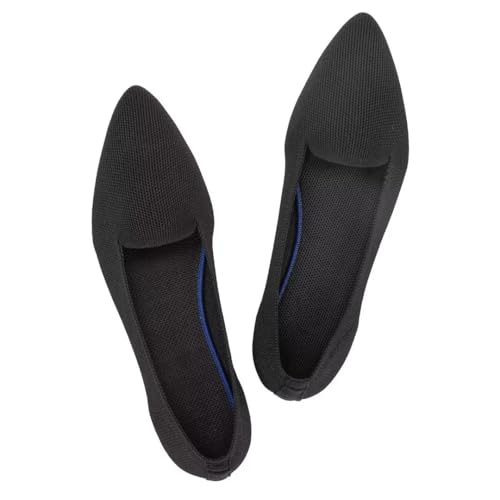 Frank Mully Womens Casual Loafer Flats Slip On Loafer Shoes Comfortable Knit Flat Shoes Classics Pointy Toe Loafer Flats,for Work,Travel