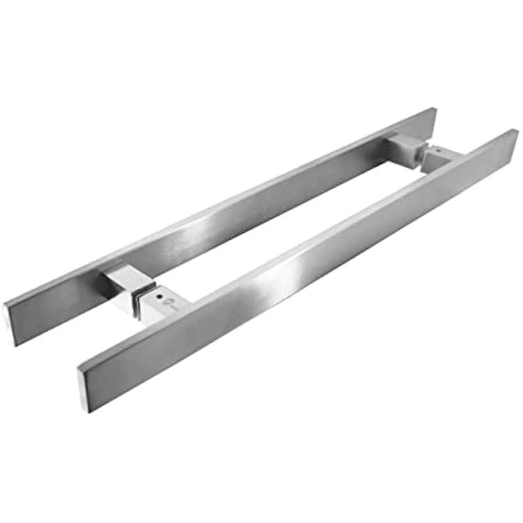 TOGU TG-6018 12 inches Solid Standoffs Heavy-Duty Commercial Grade-304 Stainless Steel Push Pull Door HandleBarn Door Pull HandleGlass Pulls, Full Brushed Stainless Steel Finish