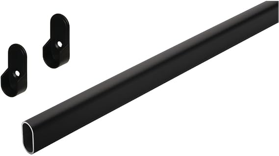 Hafele Oval Closet Rod - Complete With End Supports - Synergy Collection - Aluminum - 47 15/16" Long - Dark oil rubbed bronze