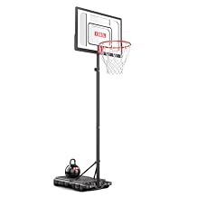 IGL Kids Basketball Hoop Outdoor Adjustable Height 5.5-7.5ft, Portable Basketball Goal with 33 Inch Shatterproof Backboard, Stable Base & Extra Anchor for Teens Youth, Backyard Driveway