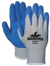 Memphis Flex Seamless Nylon Knit Gloves Small Blue/gray Dozen