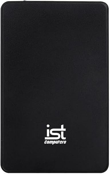 ist computers 1TB External Hard Drive, USB 3.0, Ultra Slim Portable HDD Storage for PC & Mac Laptop, Desktop, PS4, PS5, Xbox One External Storage, Plug and Play Backup Drive, Home, Business, Black
