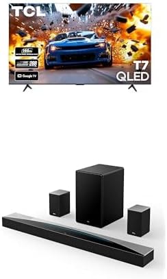 TCL 85-Inch T7 Series (85T7, 2025 Model) 4K QLED with Dolby Vision HDR & Dolby Atmos Smart TV with Google TV + Q85H Q Class 7.1.4 Channel Sound Bar with Dolby Atmos