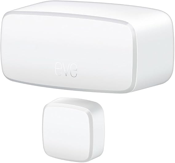 Eve Door & Window (Matter) Smart Contact Sensor for Doors & Windows, Open/Closed State, Automatic Control of Accessories, Matter Over Thread, Apple Home, Alexa, Google Home, SmartThings | Open/closed status triggers accessories & notification, for Alexa/Apple/Home Assistant/SmartThings/Google, Thread BR req.