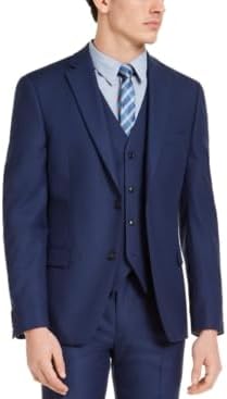 Alfani Men's Slim Fit Stretch Solid Suit Jacket Blue Size 36