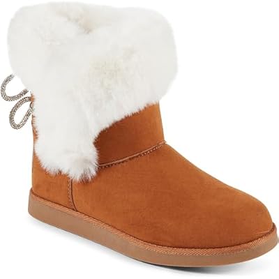 Juicy Couture Womens Slip On Winter Snow Boots Warm & Insulated Fur Lining Comfortable Fashion Booties