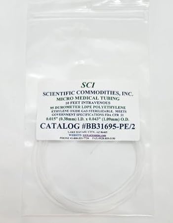 Medical Grade Polyethylene Micro Tubing / 0.066" ID x 0.094" OD (+/- .005") = 1.68mm ID x 2.39mm OD (+/- .127mm) / (10' Coil)