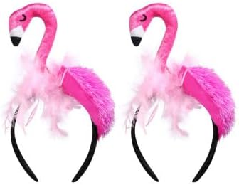2pcs Flamingo Headband for Hawaiian Party Creative Hair Accessories for Women Cute Headdress for Birthday Celebrations Comfortable Design for Boy Girl Party Hoops