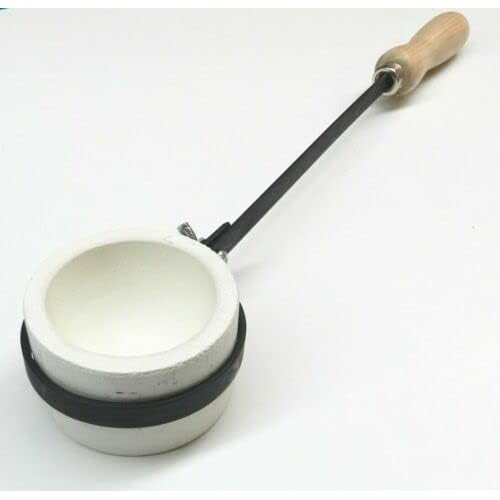 12oz Melting Dish Crucible and Tong Handle Dish Round Cup and Holder Set Melt Gold Made in Italy