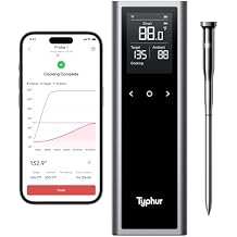 Typhur Sync Wireless Meat Thermometer Quad | 4 Probes | 6 Sensors | LCD Display | WiFi and Bluetooth 5.3 | Improved Stability and Range | IPX8 Waterproof | for BBQ, Grill, Smoker, Oven, Kitchen