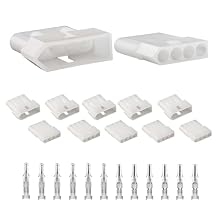 JRready ST6417 Standard.093 Pin and Socket Power Connectors 4 Circuits (6 Matched Sets),14-20 AWG,Compatible with Molex Standard.093 4 Pin Male& Female Connector, 5.03 mm Pitch, Free Hanging