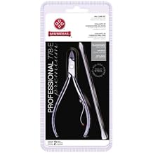 Mundial Professional 778-E Cuticle Nipper Full Jaw Duplex Pusher Scraper Set - Precise Durable Cuts for Nails, Hygienic Sterilization, Rust-Resistant
