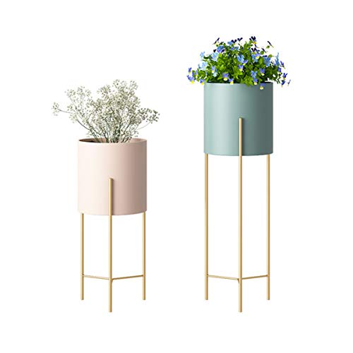 Braiton 2 Pcs Plant Stand Metal Plant Stand Iron Art Flower Stand Indoor Iron Plants Holder Decoration Living Room Flower Stand Floor-Standing Potted Planter Stands Double Layer