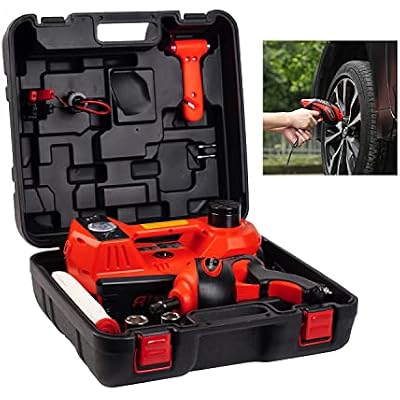 ROGTZ Electric Car Floor Jack 3 Ton All-in-one Automatic 12v Scissor Lift Jack for Tire Change Replacement Black