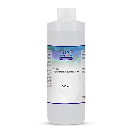 Sodium Thiosulfate 0.500N - 500mL | Pre-Diluted Thiosulfate Solution for Safe Laboratory Use